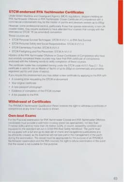 Сертификат Competent Crew RYA — раздел G158